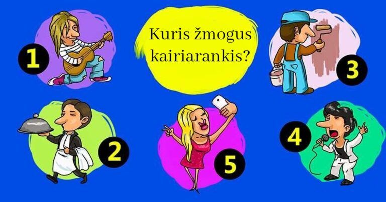 Loginis testas: kuris iš šių žmonių yra kairiarankis?