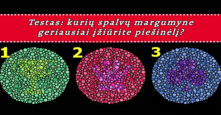 Testas: kurių spalvų margumyne geriausiai įžiūrite piešinėlį?