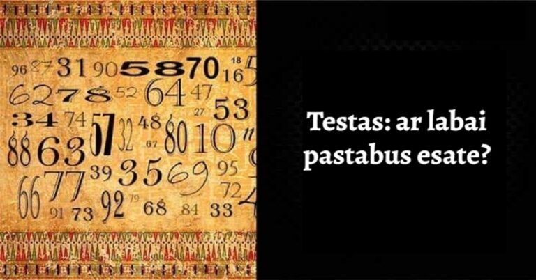 Testas: suraskite pasikartojantį skaičių ir sužinokite, kaip labai pastabus esate