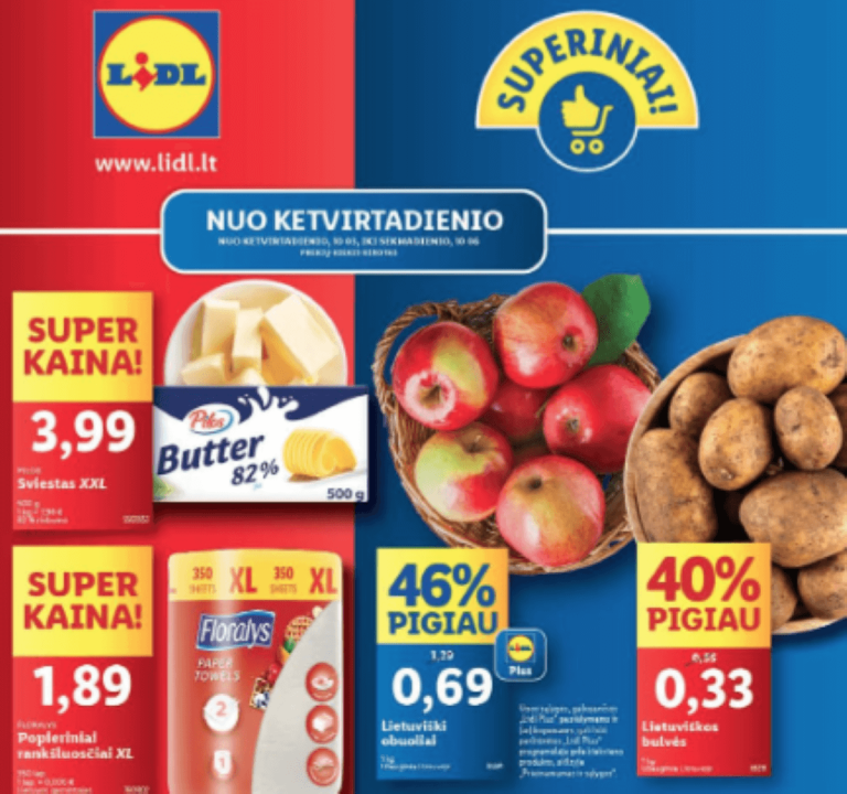 40 savaitės geriausios savaitgalio (2024.10.03-10.06) MAXIMA, LIDL, IKI ir RIMI nuolaidos ir akcijos su kainų analitike Irena pagal nuolaidos.lt svetaine