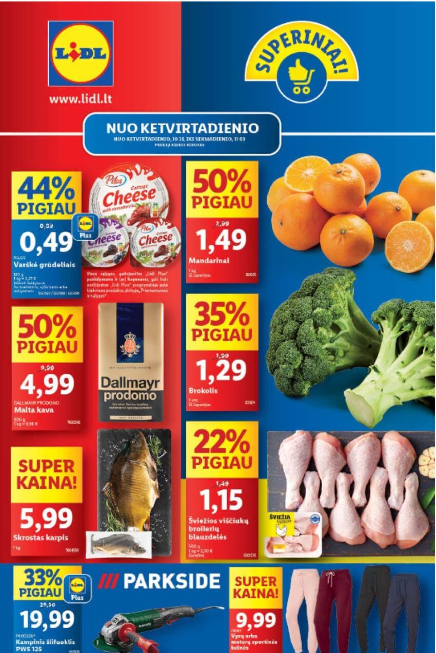 44 savaitės savaitgalio nuolaidos (2024.10.31 - 2024.11.03) Lidl